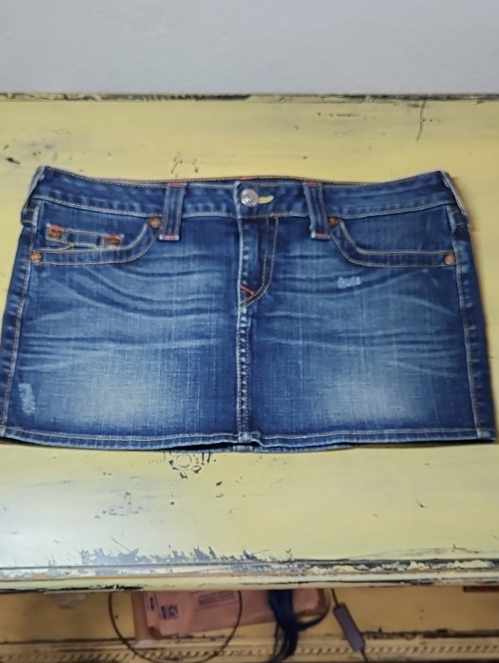 VTG True Religion Denim Mini Skirt - Size 31